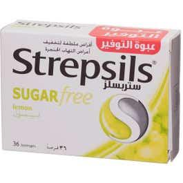 Strepsils Lozenges Lemon Sugar Free 36 Pcs